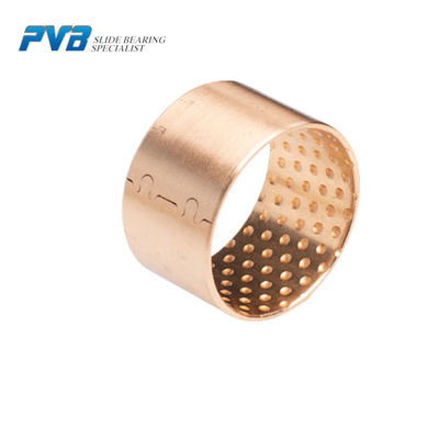 FB090 CuSn8P0.3 Rolled Bronze Sleeve Bearing WB800 BK090 Bronze Bushing With Lubrication Indents