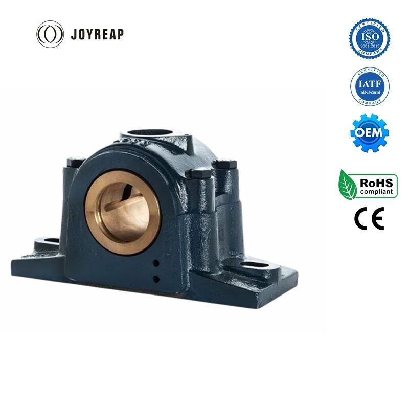 Heavy-Duty Split Pillow Block Bearing Housings with Bronze Bushings